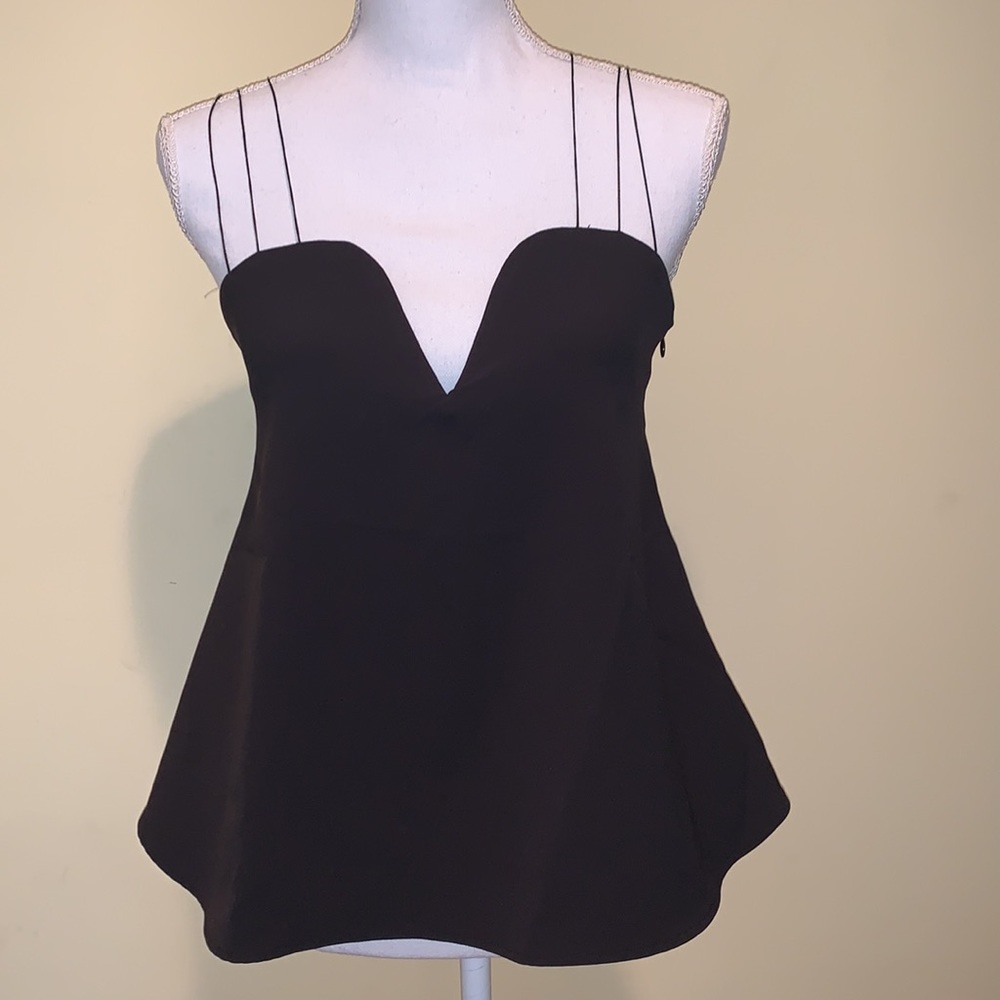 NBD Black Top Thin Straps Sweetheart Front Open Back Revolve Rave Clubwear S